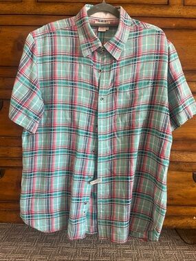 Carbon 2 Colbalt Short-Sleeve Plaid Button-Down Shirt - Aqua & Red